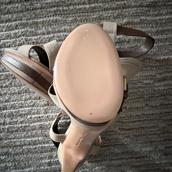 Gianvito Rossi Sz 39 Platform Sandal Canvas Leather - Orig $895.00 Made in Italy - Picture 4 of 8